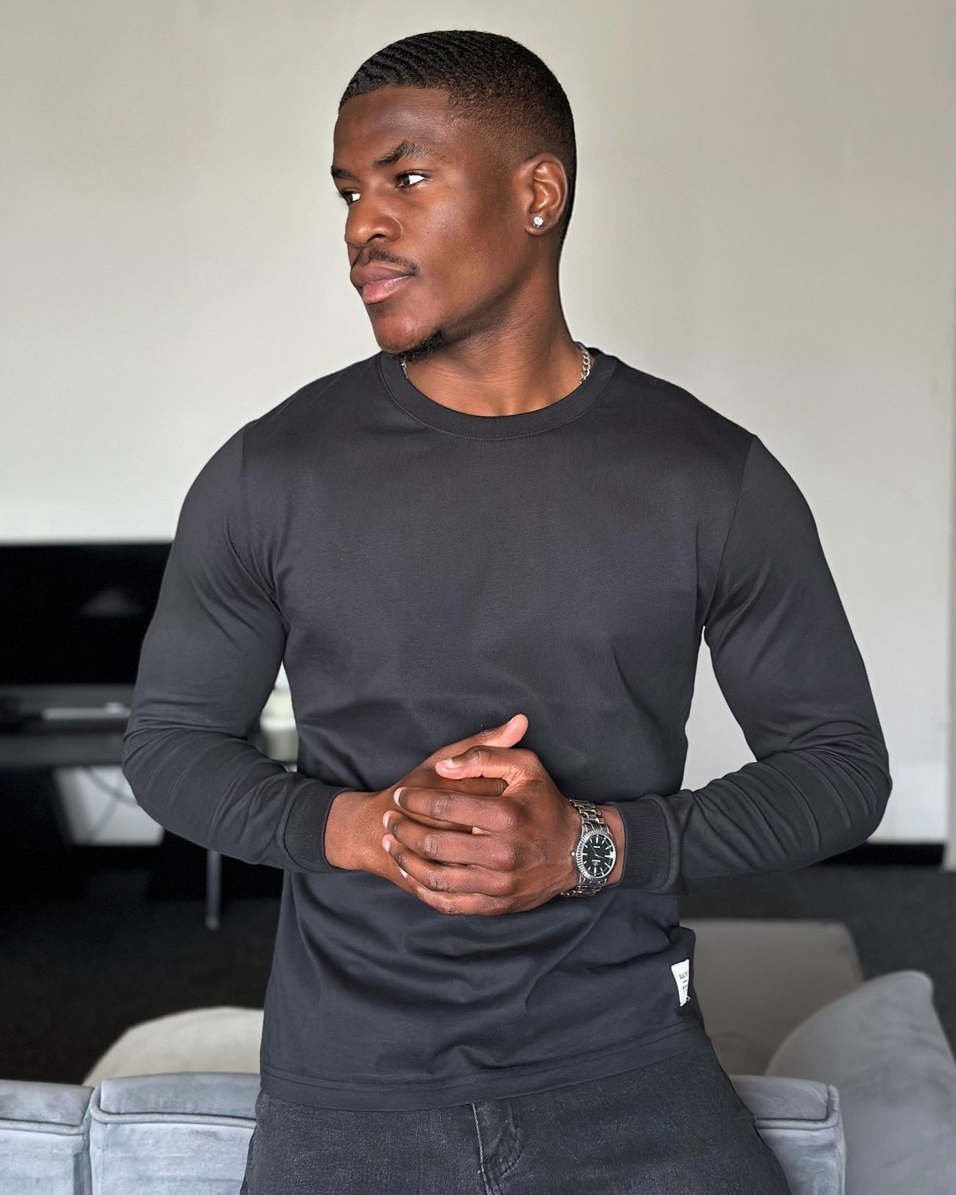 Veelzijdig T-shirt met ronde hals en lange mouwen | Arie