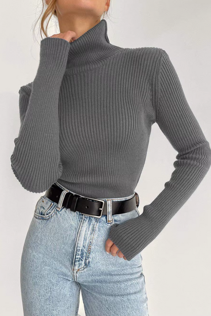 Geribbelde katoenen coltrui | Mette