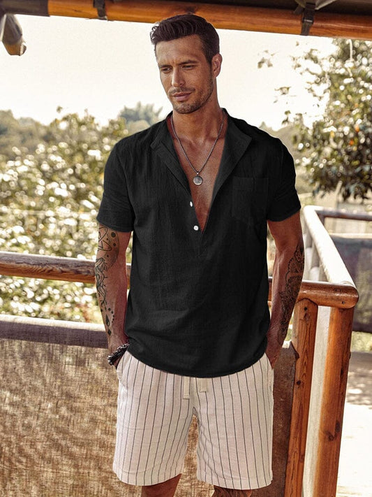 Strandoverhemd met knopen in linnenstijl | Joep