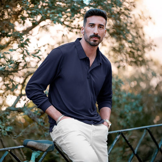 Sneldrogende polo met lange mouwen | Roan